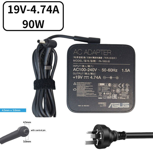 [19V-4.74A/90W][4.5x3.0] ASUS Vivobook S 15 K5504 Laptop AC Power Supply Adapter Fast Charger - Polar Tech Australia