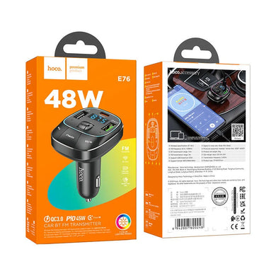 [E76] HOCO 45W Dual Port PD 30W + USB Port QC 3.0 18W Car Charging Adapter With FM Transmitter - Polar Tech Australia