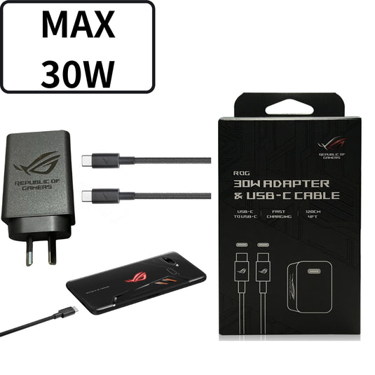 [30W][Type-C] ASUS USB C Rog 3/5/6/7 Super Fast Charger Travel Adapter & Charging Cable - Polar Tech Australia