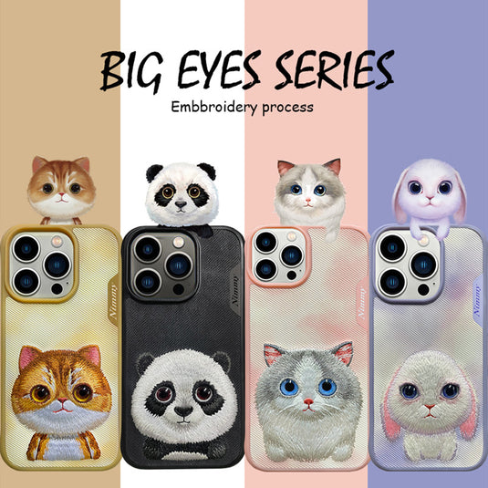 Nimmy Pet Animal Big Eye Series iPhone 13/14/15/Pro/Max Embroidery 3D Cute Cool Case - Polar Tech Australia