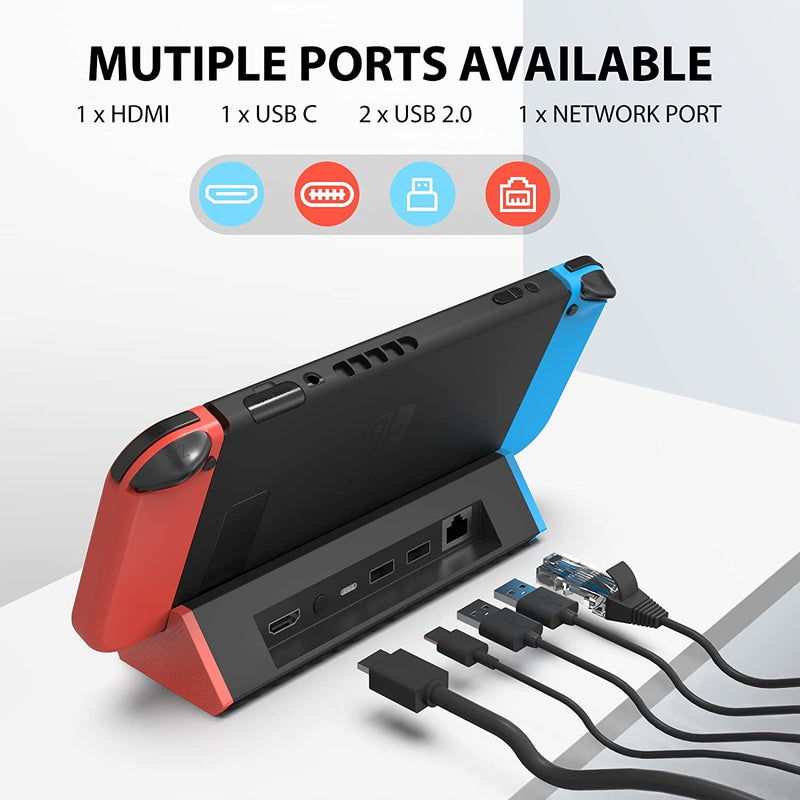 Cargue la imagen en el visor de la galería, Nintendo Switch/Switch OLED Portable Dock 4K HDMI Adapter Extension USB HUB - Polar Tech Australia
