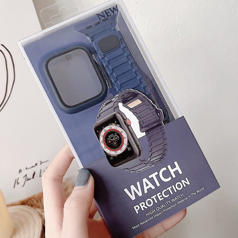 Cargue la imagen en el visor de la galería, [3 in 1 - Case + Protector + Band] Apple Watch Ultra 1 &amp; 2 49mm Full Covered Magnetic Silicone Fashion Protection Bundle - Polar Tech Australia
