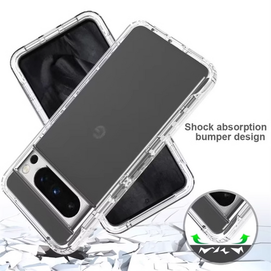 Google Pixel 8 & 8 Pro - TPU 2 in1 Full Covered Protection Clear Transparent Heavy Duty Case - Polar Tech Australia