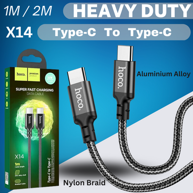 [X14][1M/2M][Heavy Duty][Type-C To Type-C] HOCO Times Speed PD 60W Double Speed Super Fast Charging Data Sync USB Cable - Polar Tech Australia