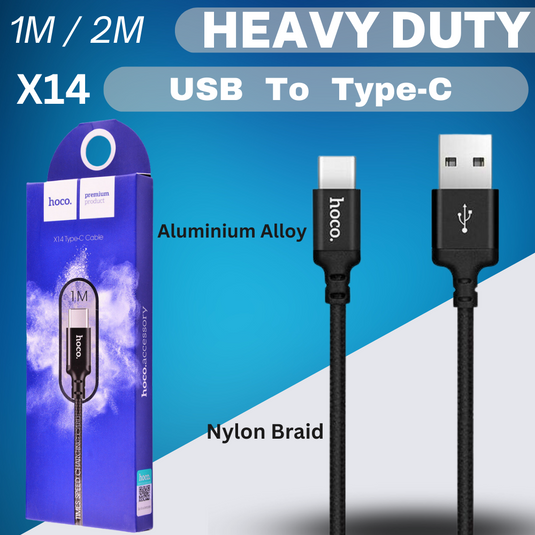 [X14][1M/2M][Heavy Duty][USB to Type-C] HOCO Times Speed Fast Charging Data Sync USB Cable - Polar Tech Australia