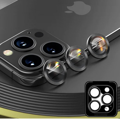 [Black Aluminium Alloy] Apple iPhone 14 Pro & 14 Pro Max Back Rear Camera Lens Glass Protector - Polar Tech Australia