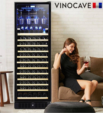 [168 Bottle][450AJP] Vinocave Stainless Steel Freestanding Wine Refrigerator Cooler Fridge - Polar Tech Australia
