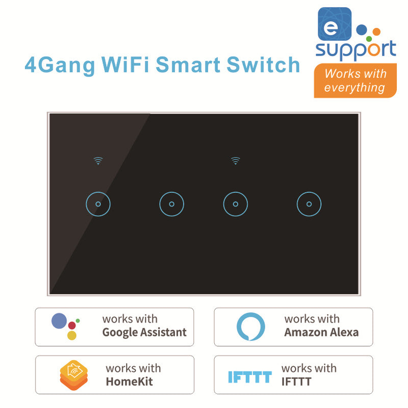 Cargue la imagen en el visor de la galería, [TUYA Smart Home] TUYA WiFi Smart Touch Switch Home Light Fan Remote Control 1/2/3/4/5/6 Gang Wall Switch Panel - Polar Tech Australia
