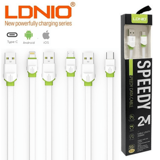 [2M][LS35] LDNIO 2.4A Lightning/Type-C/Micro USB Fast Charging Data Sync Cable - Polar Tech Australia