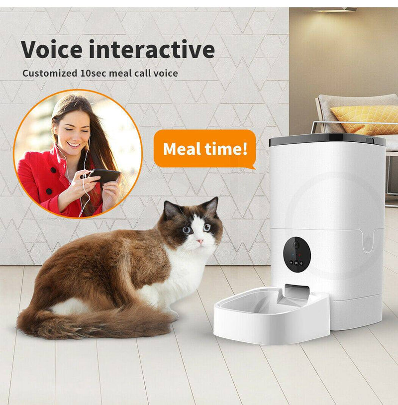 Load image into Gallery viewer, 6L Large Pet Cat Dog Smart Automatic Auto Feeder Food Dispenser With HD Camera With APP Control - Polar Tech Australia
