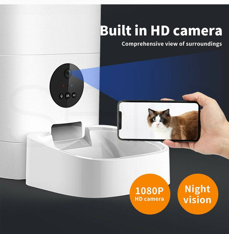 Cargue la imagen en el visor de la galería, 6L Large Pet Cat Dog Smart Automatic Auto Feeder Food Dispenser With HD Camera With APP Control - Polar Tech Australia
