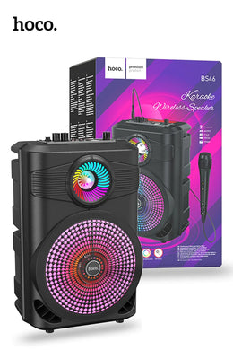 [BS46] HOCO Portable Home Camping Party Karaoke RBG Bluetooth Speaker With Microphone - Polar Tech Australia