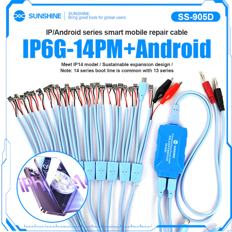 Cargue la imagen en el visor de la galería, [SS-905D] Sunshine Samsung Huawei OPPO XIAOMI VIVO Android Phone Repair Power Test Cable - Polar Tech Australia
