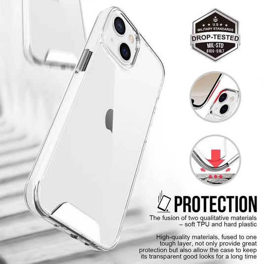 Apple iPhone 13/Mini/Pro/Max SPACE Transparent Rugged Clear Shockproof Case Cover - Polar Tech Australia