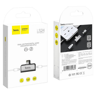 HOCO Dual lightning Audio & Charging Converter Splitter Adapter (LS24) - Polar Tech Australia