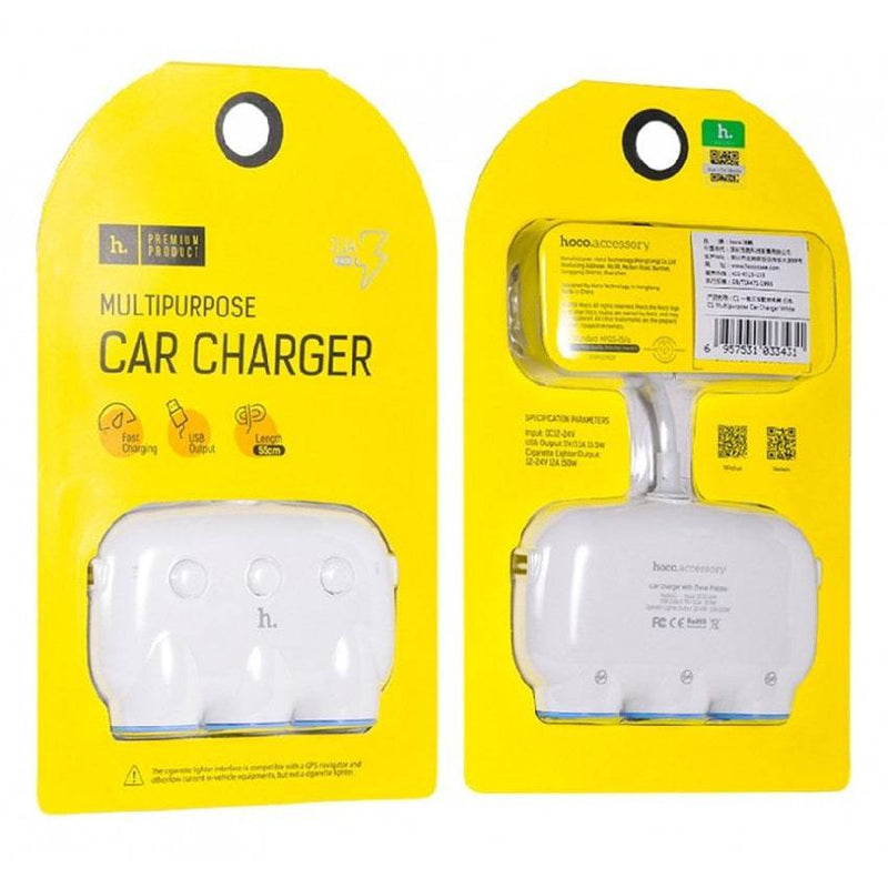 Cargue la imagen en el visor de la galería, HOCO Dual USB Port Triple Cigarette Lighter Splitter Car Charging Adapter (C1) - Polar Tech Australia
