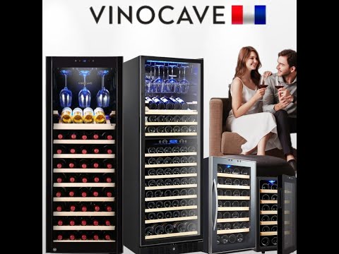 Load and play video in Gallery viewer, [38 Bottle] [CWC-100A] Vinocave Stainless Steel Freestanding Wine Refrigerator Drink Bar Cooler Fridge
