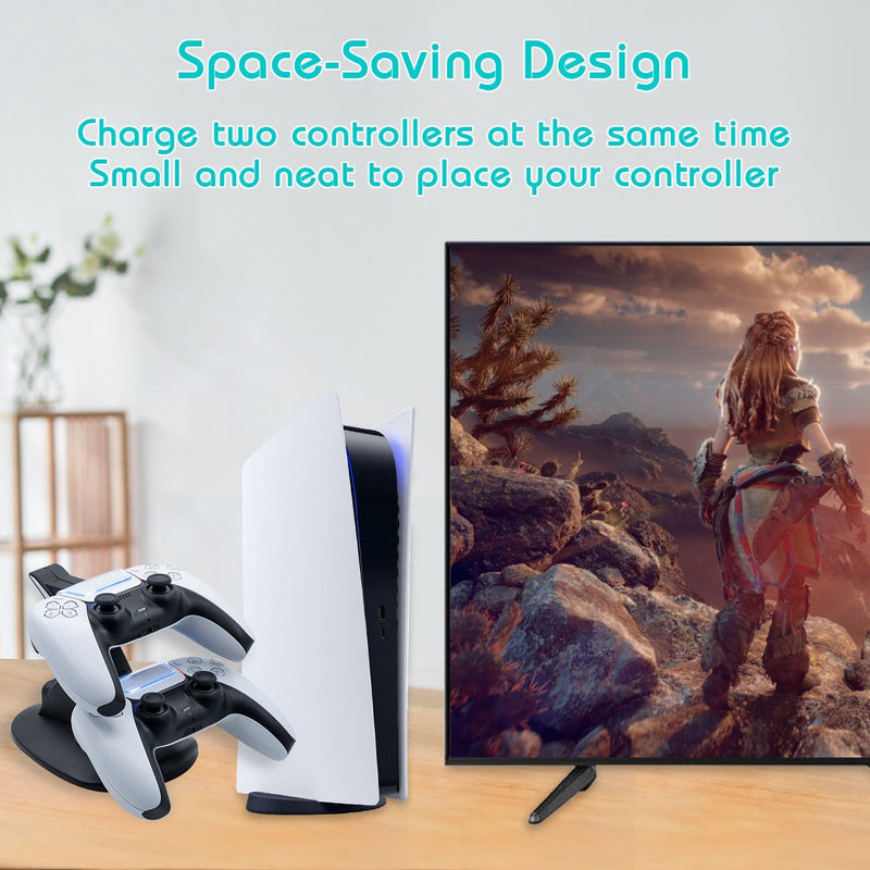 Cargue la imagen en el visor de la galería, Dual Controller Charging Stand for PS5 - Game Gear Hub
