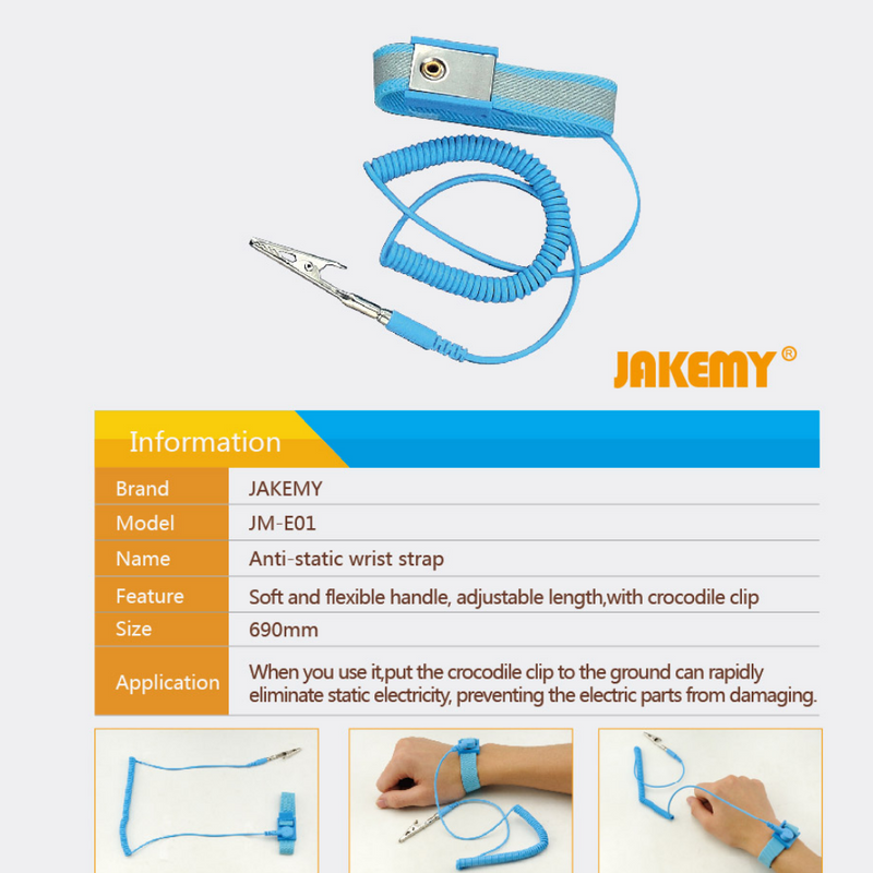 Cargue la imagen en el visor de la galería, [JM-E01] Jakemy Antistatic Conductive Elastic ESD Wrist Strap for Phone Electronics Repair tools - Polar Tech Australia
