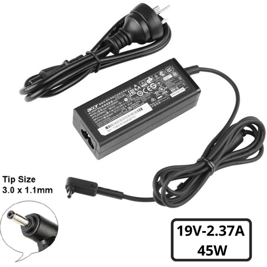 [19V-2.37A/45W][3.0*1.1mm] Acer Spin 3 SP314-51 Laptop AC Power Supply Adapter Charger - Polar Tech Australia