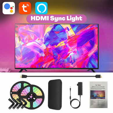 [TUYA Smart Home] Ambient TV PC Backlight RGB LED Strip Light Music/Game/Movie Synchronization Support 4K/HDR/TV BOX/Alexa/Google Smart Sync LED Light Set - Polar Tech Australia