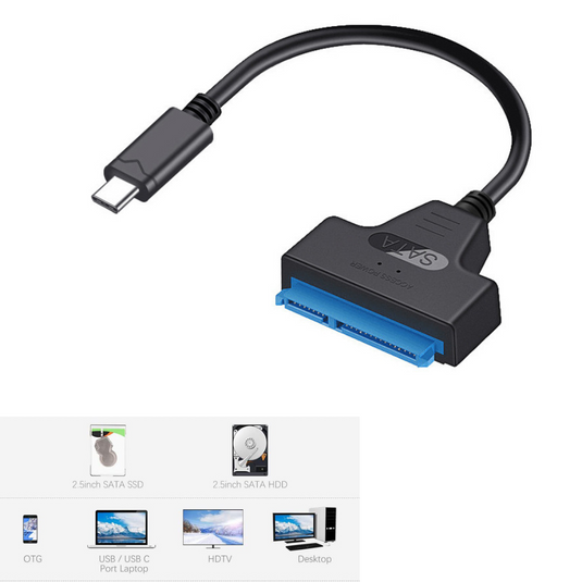 USB-C Type-C to 2.5/3.5 inch SSD/HDD SATA Adapter Cable - Polar Tech Australia