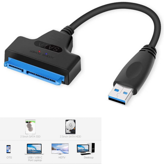 USB 3.1 Gen1 (USB 3.0) to 2.5/3.5 inch SSD/HDD SATA Adapter Cable - Polar Tech Australia