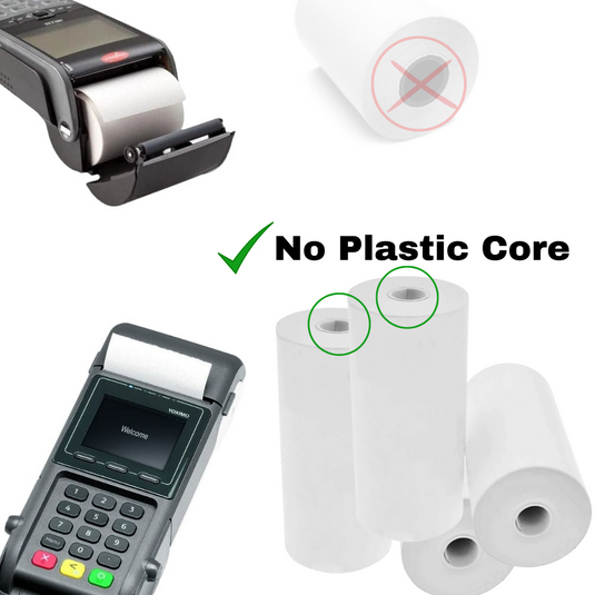 [57 x 30][No Plastic Core More Real Paper] Thermal Paper Roll for Cash Register & EFTPOS Westpac CommBank Tyro Thermal - Polar Tech Australia