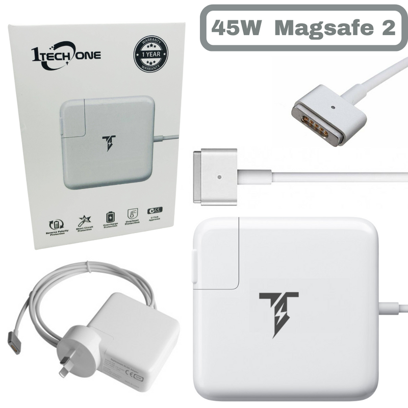 Cargue la imagen en el visor de la galería, [14.85A-3.05A/45W][Magsafe 2 / &quot;T&quot; Tip] Apple MacBook Air 11&quot; A1465 Wall Charger Power Adapter (14.85A-3.05A) - Polar Tech Australia
