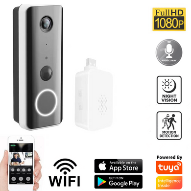 [Tuya Smart Home][With Chime] Tuya 2K Ultra HD Smart Doorbell Camera Wireless Wifi Doorbell Two Way Audio Intercom App Control - Polar Tech Australia