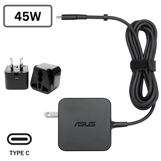 [45W][Type-C] ASUS USB C ZenBook Chromebook Transformer Laptop AC Wall Super Fast Charger Travel Adapter - Polar Tech Australia