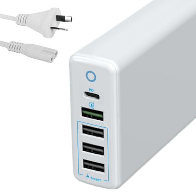 Qualcomm QC 3.0 60W 5 Ports Universal Phone & Tablet USB & Type-C Desktop Wall Charge Station Adapter 1.6M Length  (AU Plug) - Polar Tech Australia