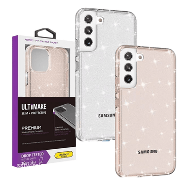 Samsung Galaxy S22/Plus/Ultra Ultimake Glitter Star Flash Clear Transparent Case - Polar Tech Australia