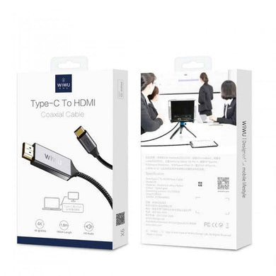 WIWU X9 USB-C/Type-C to HDMI Male Coaxial Cable Adapter (Length: 1.8m) - Polar Tech Australia